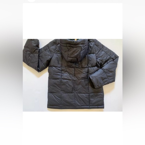 Down Coat Men's M Abercrombie And Fitch Ultra Puffer Hooded Black Green Interior - Picture 2 of 16